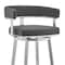 Armen Living Lorin 26" Gray Faux Leather and Brushed Stainless Steel Swivel Bar Stool LCLRBABSGR26 - alternate 4